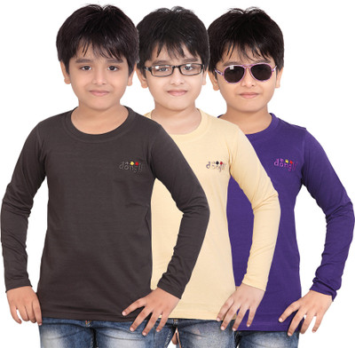 41% OFF on Dongli Solid, Self Design Boy's Round Neck T-Shirt
