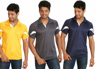 25% OFF on Campus Sutra Solid Men's Polo T-Shirt Pack of 3