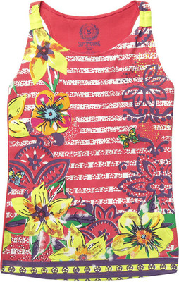 SuperYoung Printed Girl's Scoop Neck T-Shirt