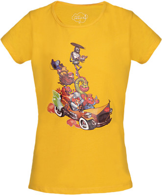 Imagica Animal Print Boy's Round Neck T-Shirt