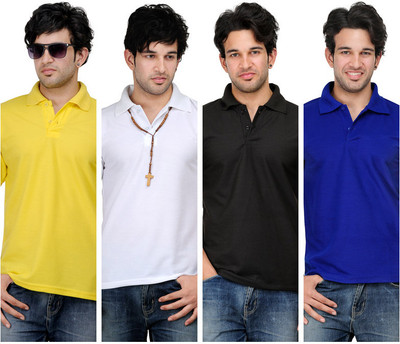 60% OFF on TSX Solid Men's Polo T-Shirt Pack of 4