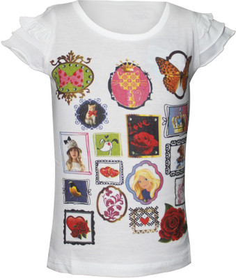 69% OFF on Jazzup Printed Girl's Round Neck T-Shirt