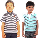 50% OFF on Bio Kid Striped Boy's Polo Neck T-Shirt