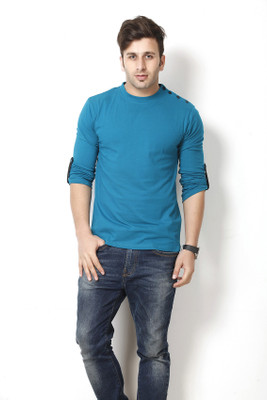 28% OFF on Gritstones Solid Men's Round Neck Blue T-Shirt 28% OFF on Gritstones Solid Men's Round Neck Blue T-Shirt
