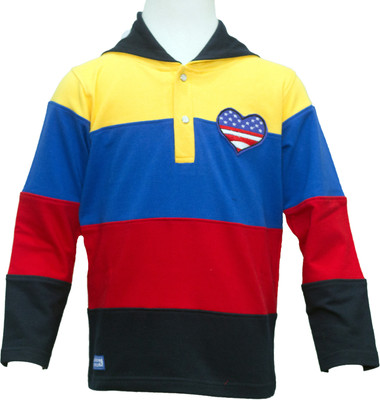 Kooka Kids Striped Boy's Hooded T-Shirt