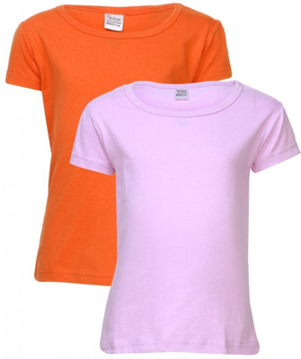 46% OFF on Gkidz Solid Girl's Round Neck T-Shirt
