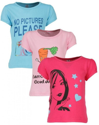72% OFF on Gkidz Printed Girl's Round Neck T-Shirt