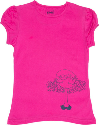 Kanva Solid Girl's Round Neck T-Shirt Kanva Solid Girl's Round Neck T-Shirt