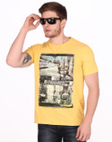 Fritzberg Printed Men's Round Neck Linen T-Shirt