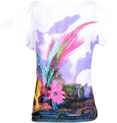 50% OFF on Ello Graphic Print Girl's Boat Neck T-Shirt