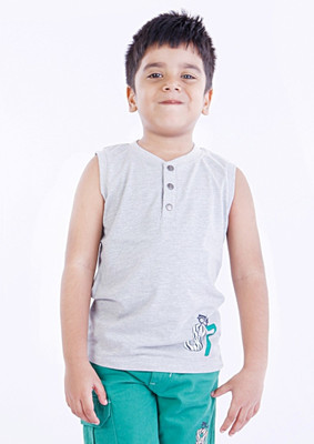 Milou Graphic Print Boy's V-neck T-Shirt