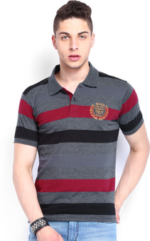 Roadster Super 123 Striped Men's Polo Neck T-Shirt