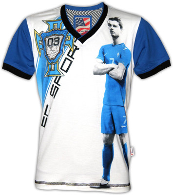 Fingerchips Printed Boy's V-neck T-Shirt