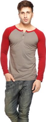 Gritstones Solid Men's Henley T-Shirt Gritstones Solid Men's Henley T-Shirt