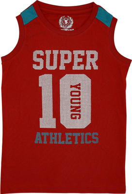 SuperYoung Graphic Print Boy's Round Neck T-Shirt