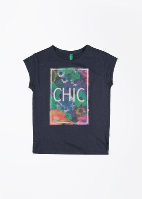 56% OFF on United Colors of Benetton Printed Girl's Round Neck T-Shirt