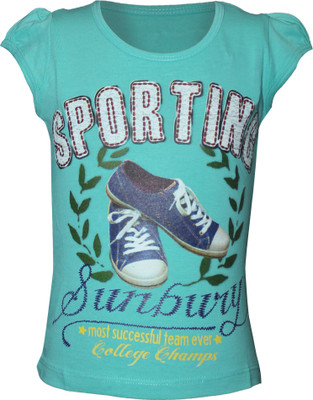 71% OFF on Jazzup Printed Girl's Round Neck T-Shirt