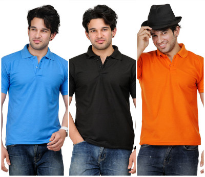 60% OFF on TSX Solid Men's Polo T-Shirt Pack of 3