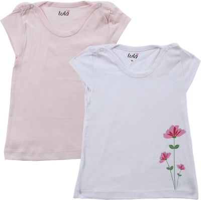 40% OFF on Lula Printed Baby Girl's Fashion Neck T-Shirt Pack of 2