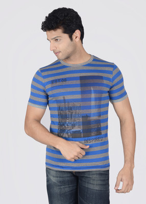 15% OFF on Enryca Striped Men's Round Neck T-Shirt