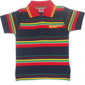 65% OFF on Shaun Striped Boy's Polo Neck T-Shirt