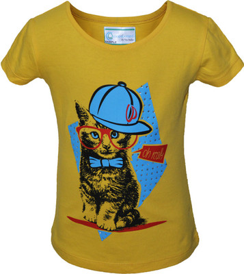 49% OFF on Cool Quotient Graphic Print Baby Girl's Round Neck T-Shirt