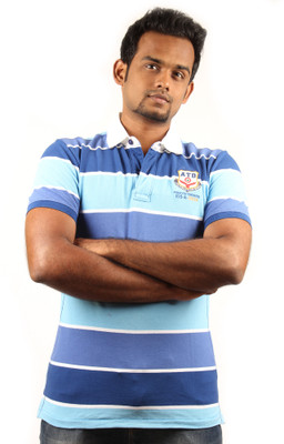 5% OFF on Rock Striped Men's Polo T-Shirt