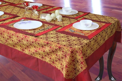 34% OFF on Dekor World Floral 6 Seater Table Cover