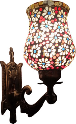 Weldecor Antiua Brasso Floral Stars Wall Lamp 30 cm, Multocolor