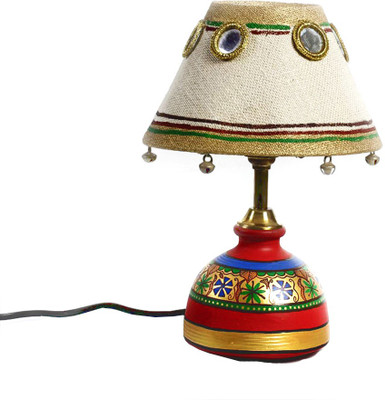 50% OFF on Aapno Rajasthan Jute Fabric Shade And Terracotta With Bells And Mirrors Table Lamp 50% OFF on Aapno Rajasthan Jute Fabric Shade And Terracotta With Bells And Mirrors Table Lamp