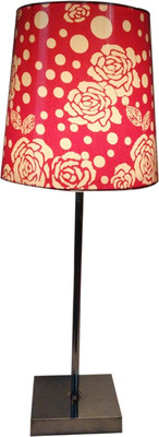 70% OFF on Diya Designs Silver Chrome Finsh with Dimmer and Red & White Shade Table Lamp 70% OFF on Diya Designs Silver Chrome Finsh with Dimmer and Red & White Shade Table Lamp