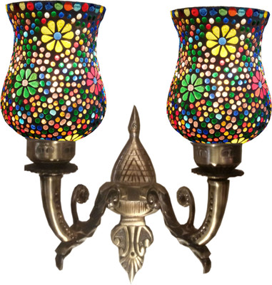 63% OFF on Weldecor Antiqua Brasso Polka Dots 2 Glass Lamp Wall Lamp 63% OFF on Weldecor Antiqua Brasso Polka Dots 2 Glass Lamp Wall Lamp