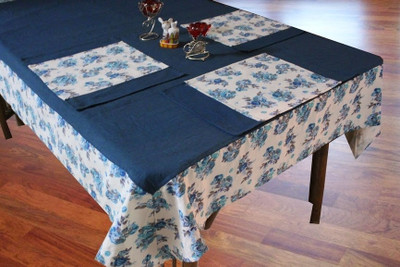 50% OFF on Dekor World Blue Cotton Table Linen Set