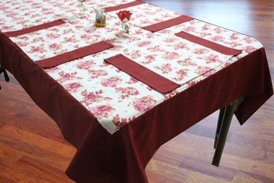 50% OFF on Dekor World Maroon Cotton Table Linen Set