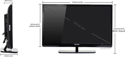 Philips 81cm (32) HD Ready LED TV (1 X HDMI, 1 X USB) 