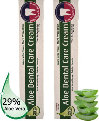 Yeturu's Aloe Dental Care Cream (Aloe Vera 29%) 150gms (pack Of 2nos) Mint Toothpaste (300 G)