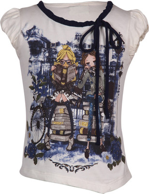 35% OFF on Cutecumber Party Short Sleeve Printed Girl's Top