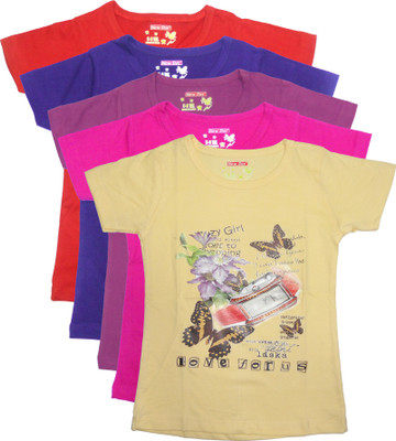 New Day Casual Short Sleeve Graphic Print Baby Girl's Top