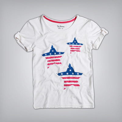 55% OFF on GJ Jeans Unltd Casual Short Sleeve Printed Girl's Top