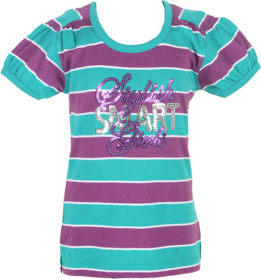 EIGHT 26 Casual Puff Sleeve Striped Baby Girl's Top