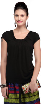 Haute Curry Casual Short Sleeve Solid Women's Top Casual Short Sleeve Solid Women's Top