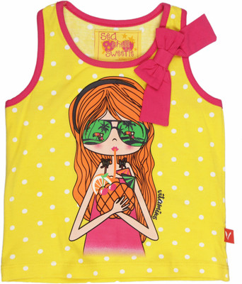 Vitamins Casual Sleeveless Printed Baby Girl's Top Vitamins Casual Sleeveless Printed Baby Girl's Top