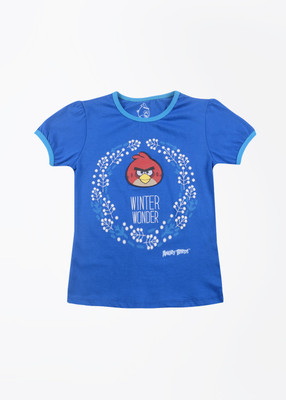 50% OFF on Angry Birds Casual Short Sleeve Printed Girl's Top