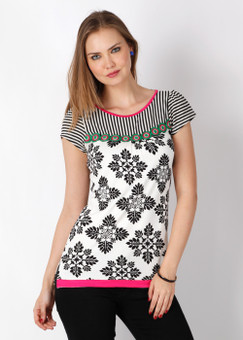 Fusion Beats Printed Women's Top: Top