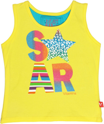 Vitamins Casual Sleeveless Printed Baby Girl's Top Vitamins Casual Sleeveless Printed Baby Girl's Top
