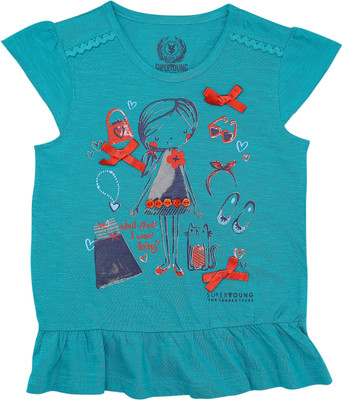 SuperYoung Casual Short Sleeve Graphic Print Girl's Top