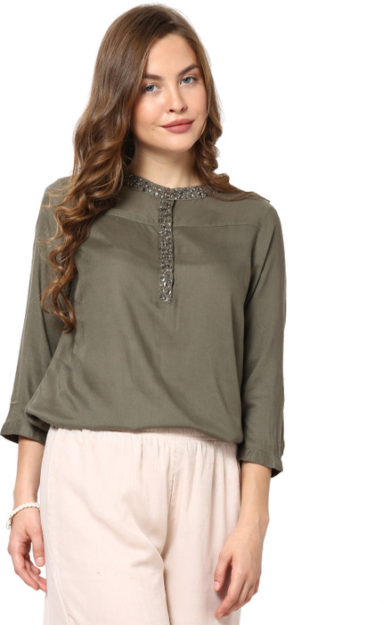 Rose Vanessa Casual 3/4 Sleeve Printed Women's Top