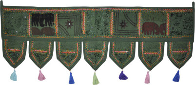 36% OFF on Lal Haveli Ethnic Rajasthani Handmade Embroidery Patchwork Mirror Door Hangings Toran