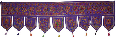 31% OFF on Lal Haveli Ethnic Mirror Work with Elephant and Peacock Design Embroidered Handmade Hanging Toran