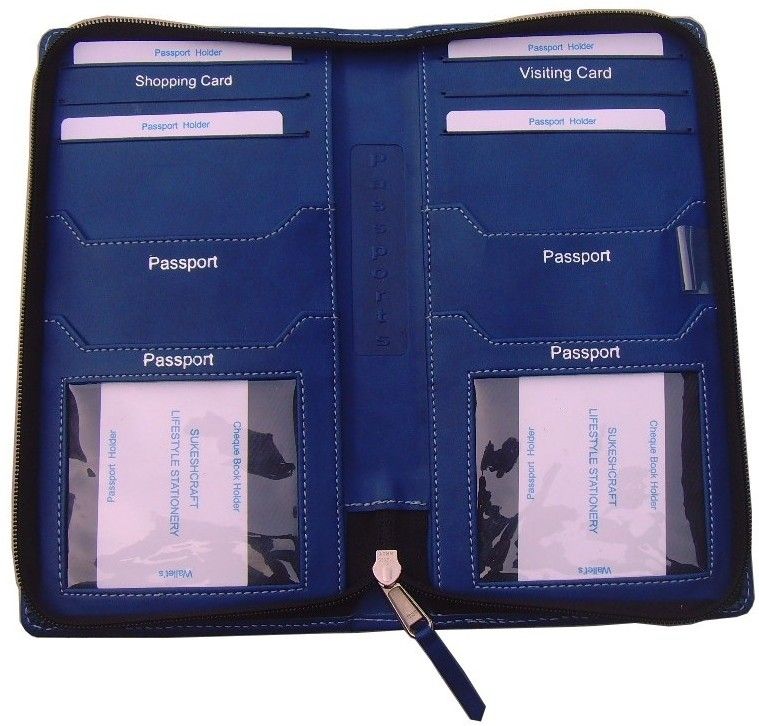 Sukeshcraft 2geather Multiple Passport Holder Blue Price in India